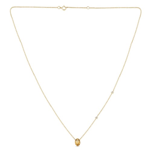 Collier Lou toi et moi pierre fine et diamant en or 18 carats