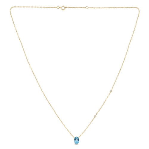 Collier Lou toi et moi pierre fine et diamant en or 18 carats