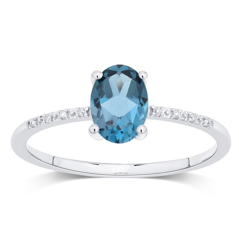 Bague Lou toi et moi pierre fine et diamant en or 18 carats