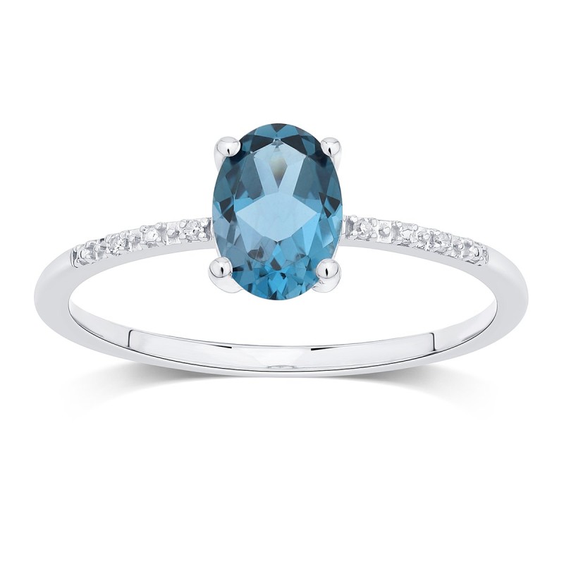 Bague Lou toi et moi pierre fine et diamant en or 18 carats