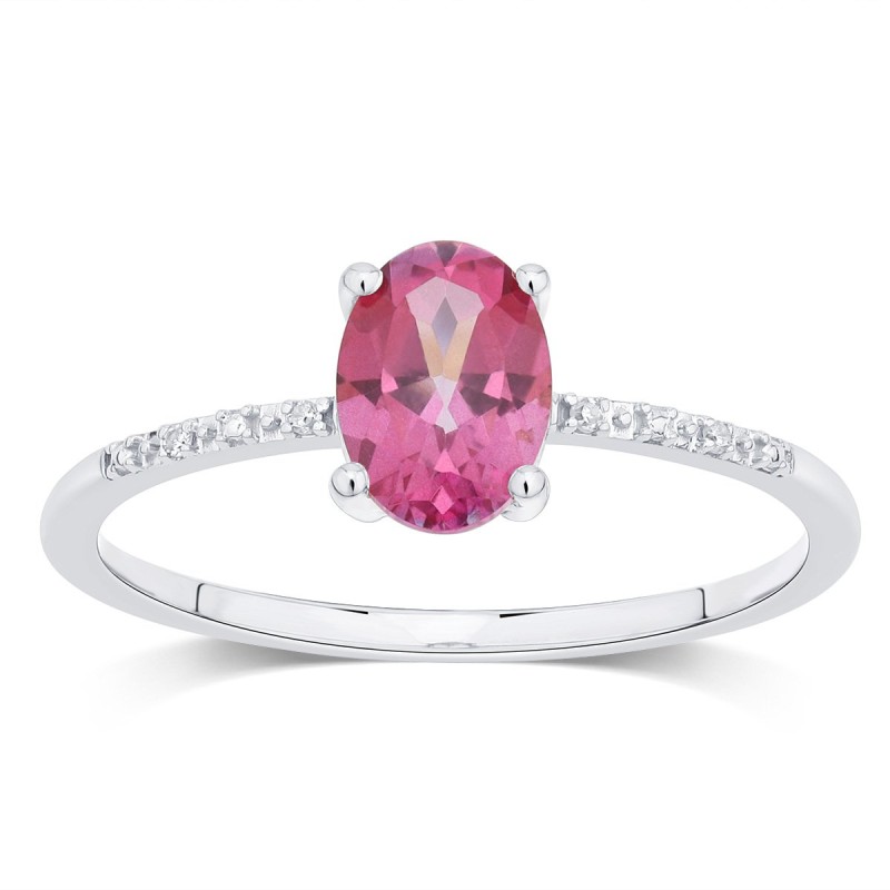 Bague Lou pierre fine et diamant en or 18 carats