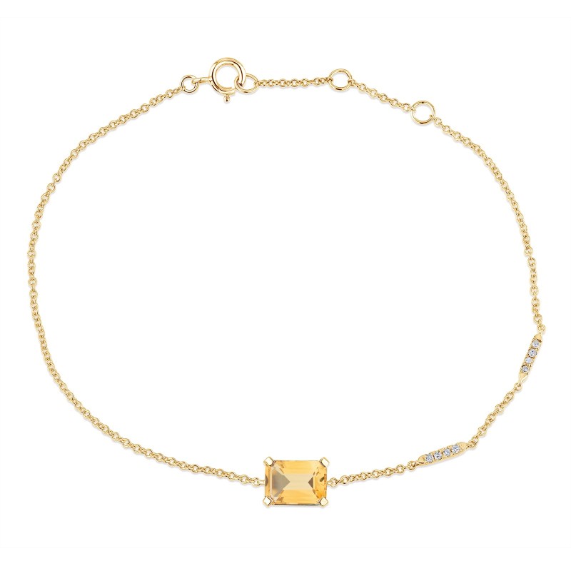 Bracelet Lou pierre fine et diamant en or 9 carats