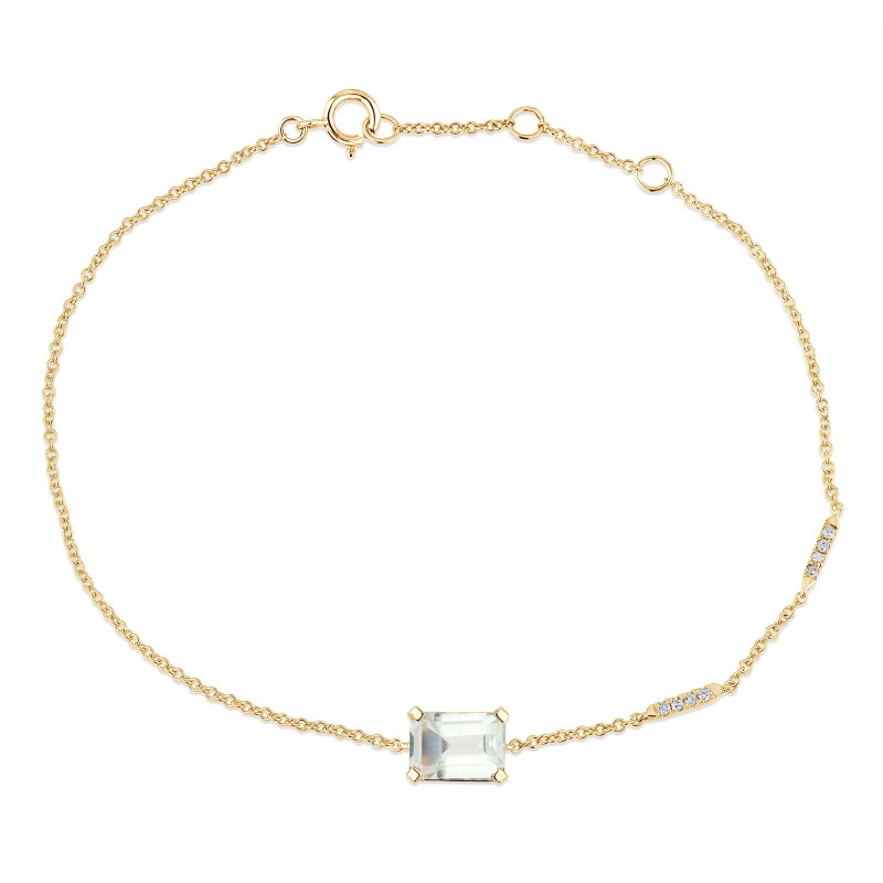 Bracelet Lou pierre fine et émeraude en or 9 carats