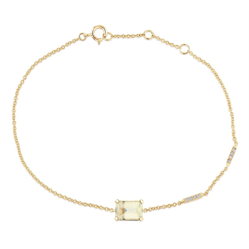 Bracelet Lou pierre fine et diamant en or 9 carats