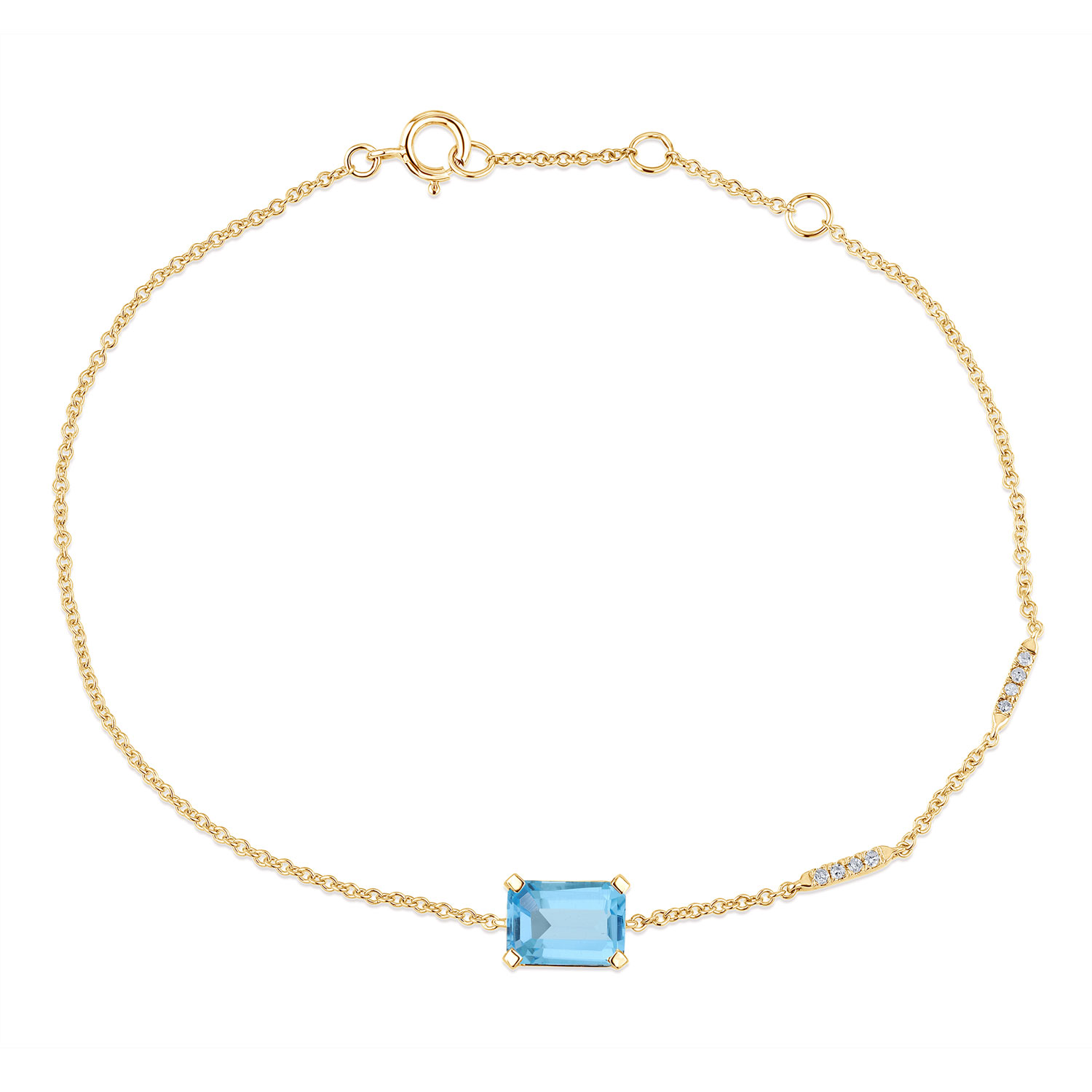 Bracelet Lou pierre fine et émeraude en or 9 carats