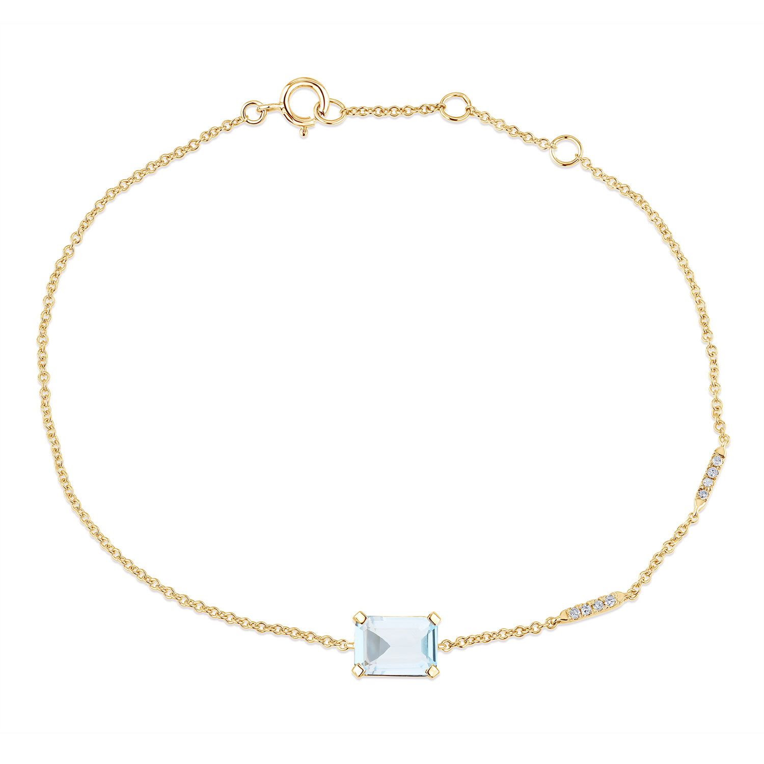 Bracelet Lou pierre fine et émeraude en or 9 carats