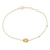Bracelet Lou serti clos pierre fine et diamant en or 9 carats