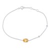 Bracelet Lou serti clos pierre fine et diamant en or 9 carats