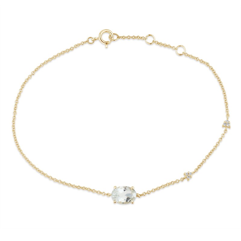 Bracelet Lou pierre fine et diamant en or 9 carats