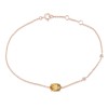 Bracelet Lou serti clos pierre fine et diamant en or 9 carats