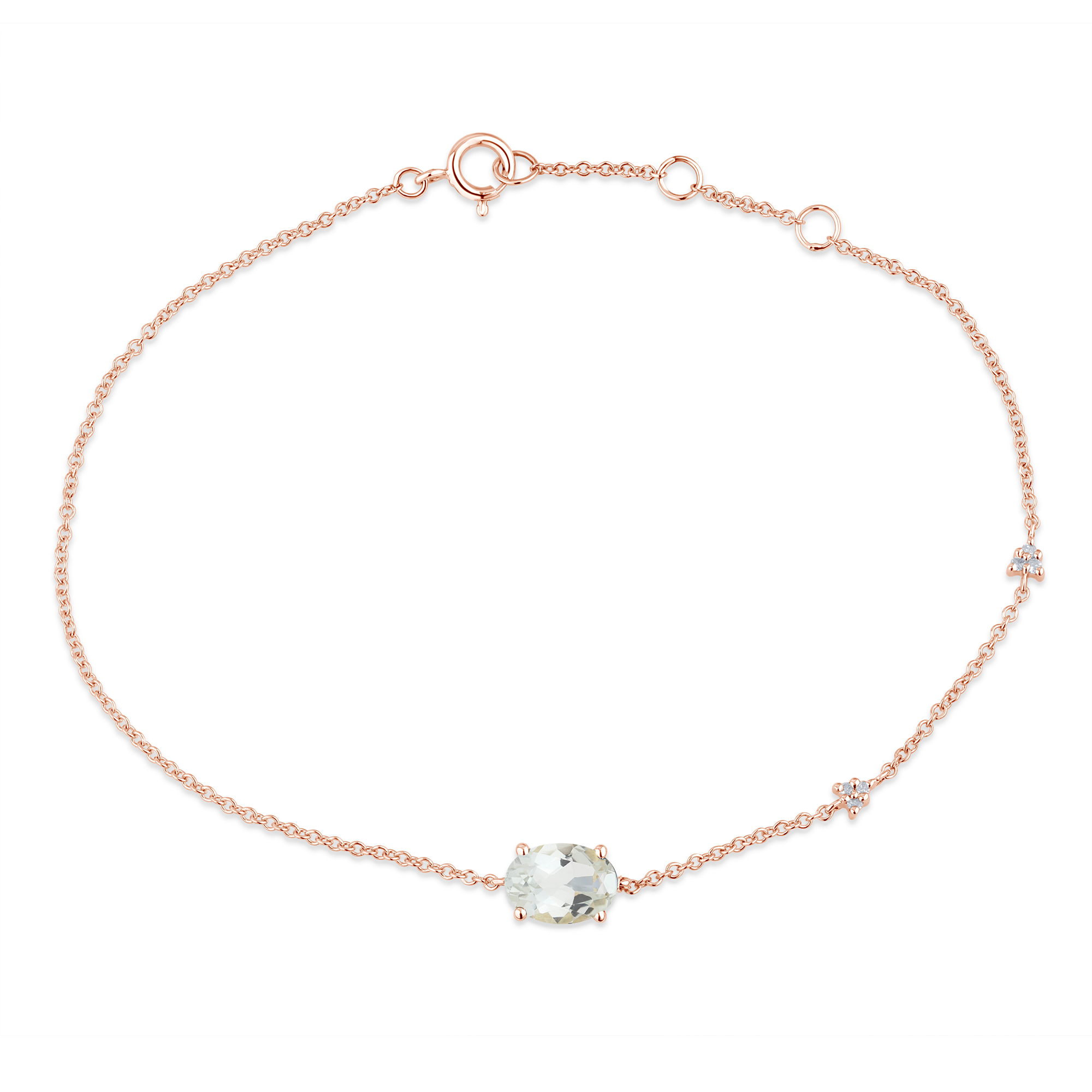 Lou Bracelet with Fine Gemstone and Diamond in 9-Carat Gold