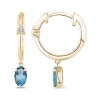 Boucles d'oreilles Lou pierre fine et diamant en or 9 carats