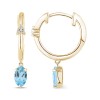 Boucles d'oreilles Lou pierre fine et diamant en or 9 carats