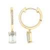 Boucles d'oreilles Lou pierre fine et émeraude en or 9 carats