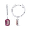 Boucles d'oreilles Lou pierre fine et diamant en or 9 carats
