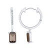 Boucles d'oreilles Lou pierre fine et diamant en or 9 carats