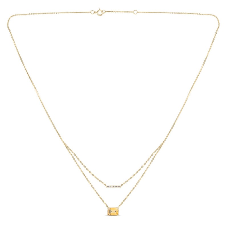 Collier Lou pierre fine et diamant en or 9 carats