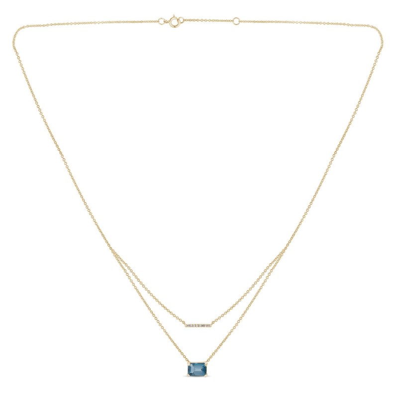 Collier Lou pierre fine et émeraude en or 9 carats
