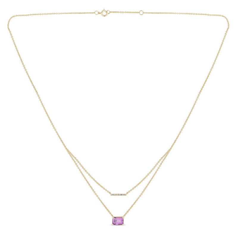 Collier Lou pierre fine et émeraude en or 9 carats