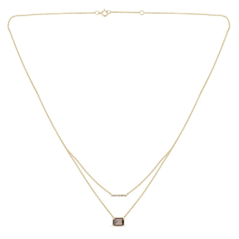 Collier Lou pierre fine et diamant en or 9 carats