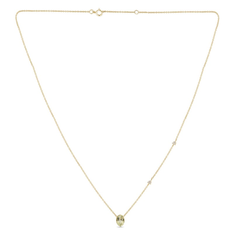 Collier Lou pierre fine et diamant en or 9 carats