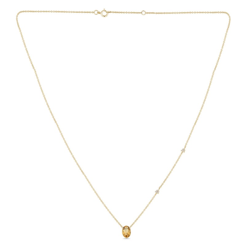 Collier Lou pierre fine et diamant en or 9 carats