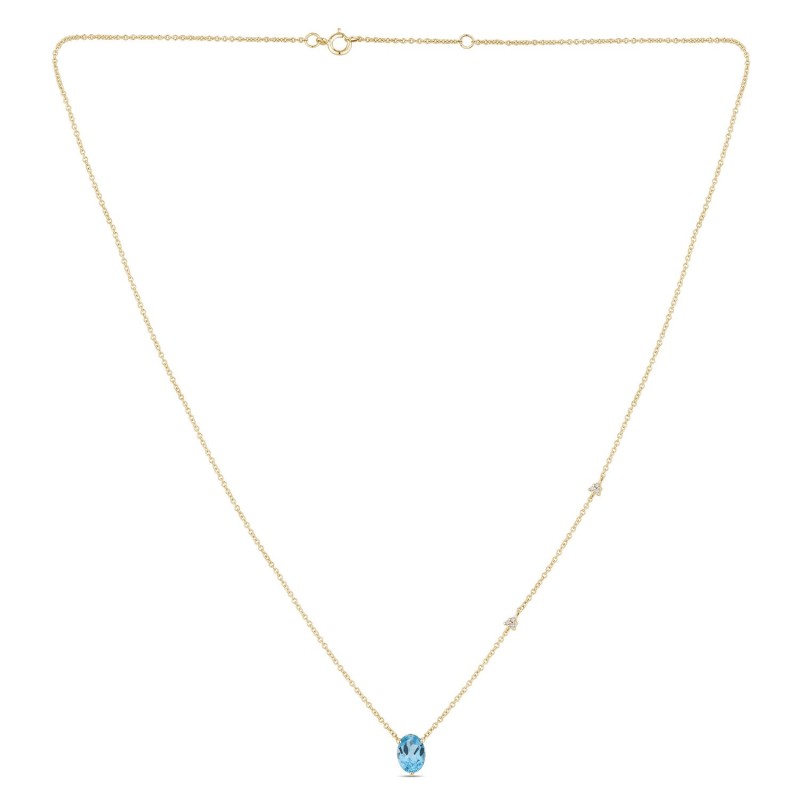 Collier Lou pierre fine et diamant en or 9 carats