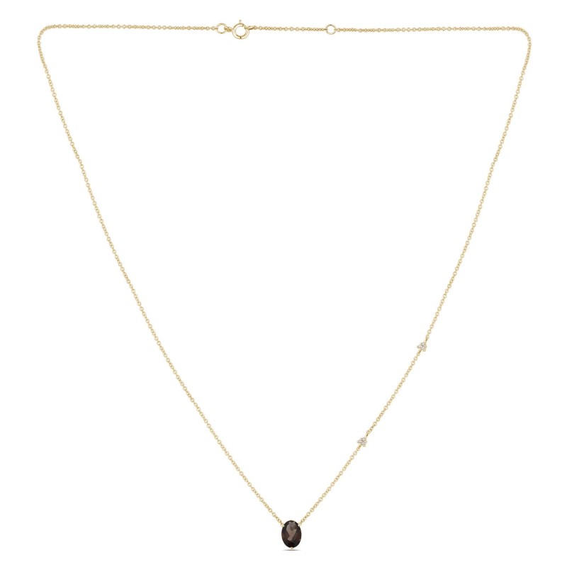 Collier Lou pierre fine et diamant en or 9 carats