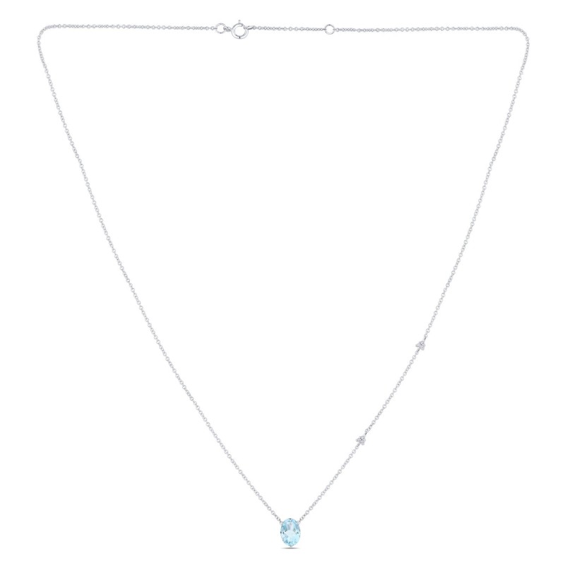 Collier Lou pierre fine et diamant en or 9 carats