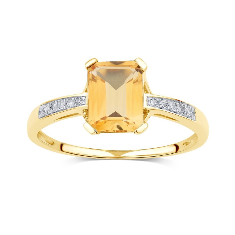 BAGUE LOU CITRINE TAILLE EMERAUDE