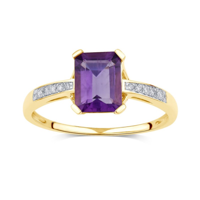 Bague Lou améthyste et diamant