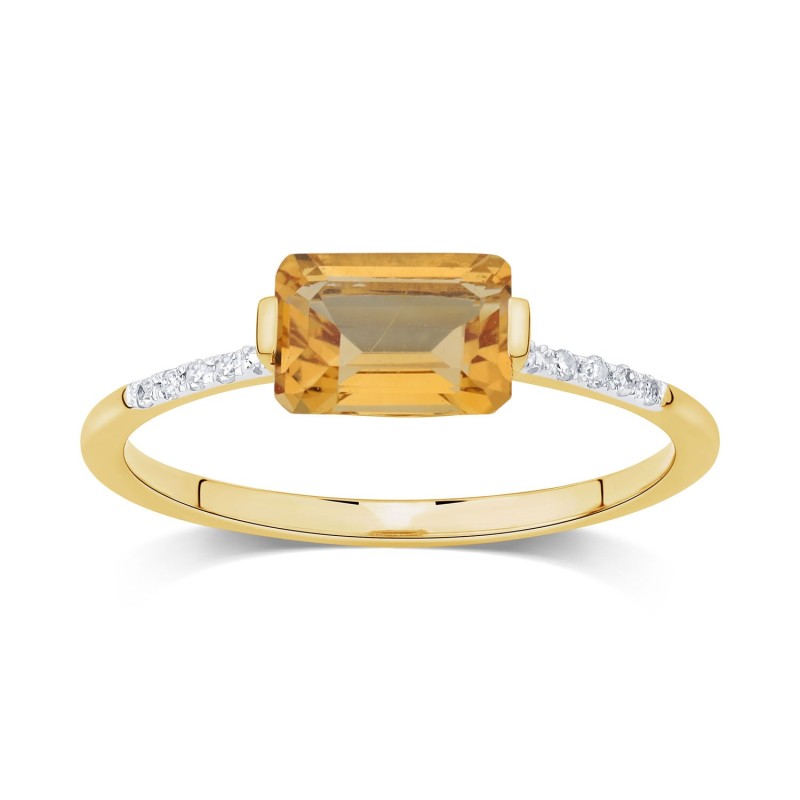 Bague Lou pierre fine et diamant en or 9 carats
