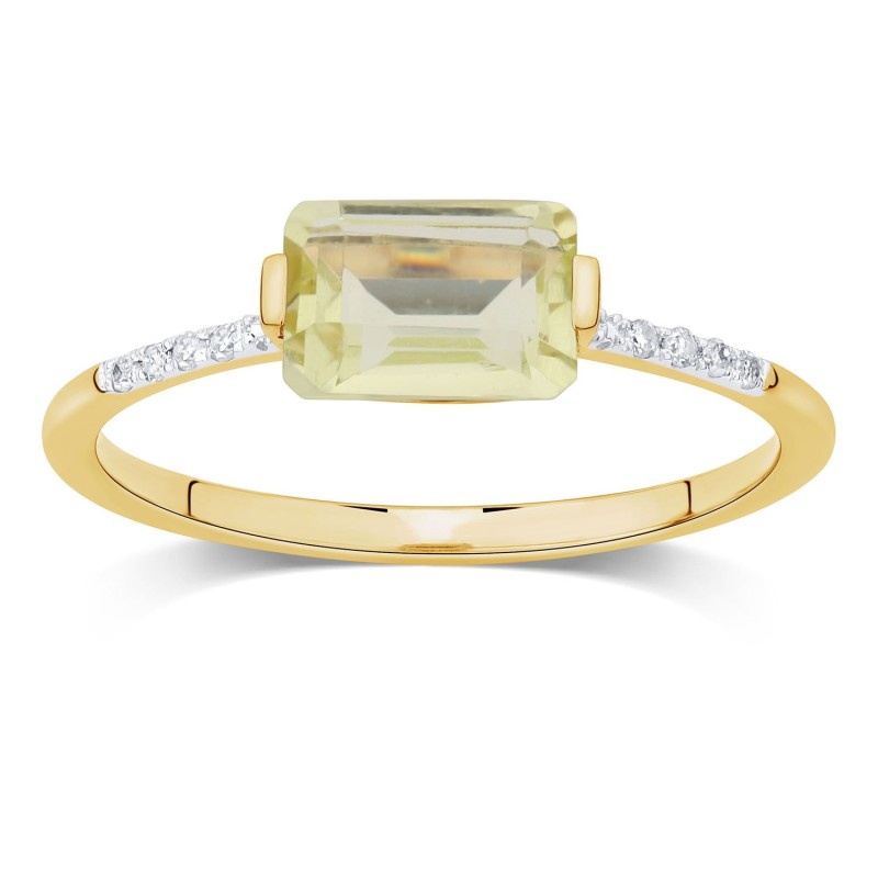 Bague Lou pierre fine et diamant en or 9 carats