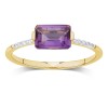 Bague Lou pierre fine et émeraude en or 9 carats