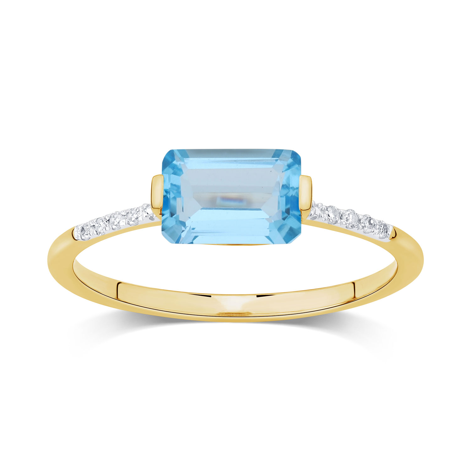 Bague Lou pierre fine et émeraude en or 9 carats