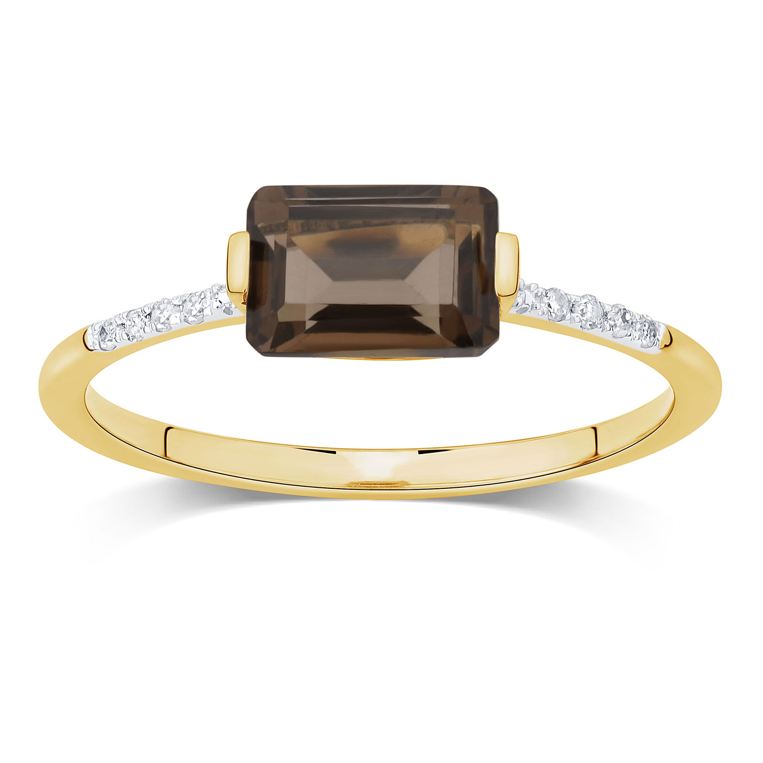 Bague Lou pierre fine et diamant en or 9 carats