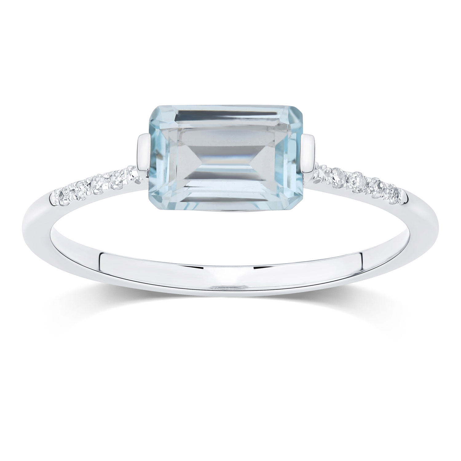 Bague Lou pierre fine et diamant en or 9 carats