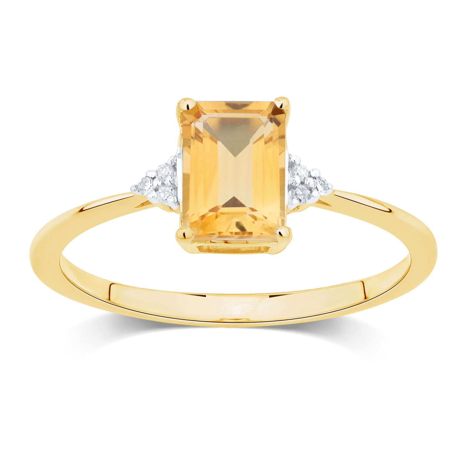 Bague Lou pierre fine et diamant en or 9 carats