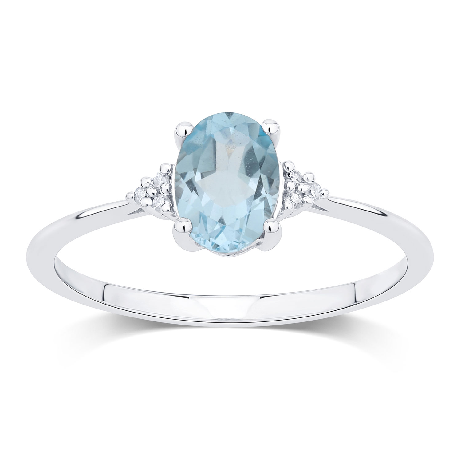 Bague Lou pierre fine et diamant en or 9 carats