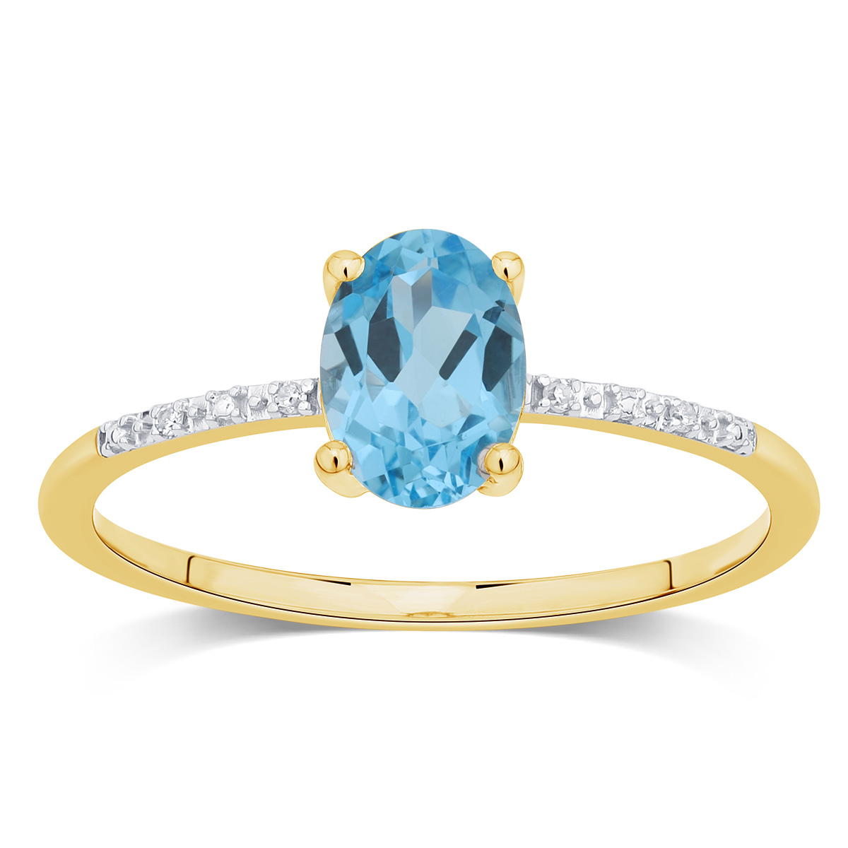 Bague Lou pierre fine et diamant en or 9 carats