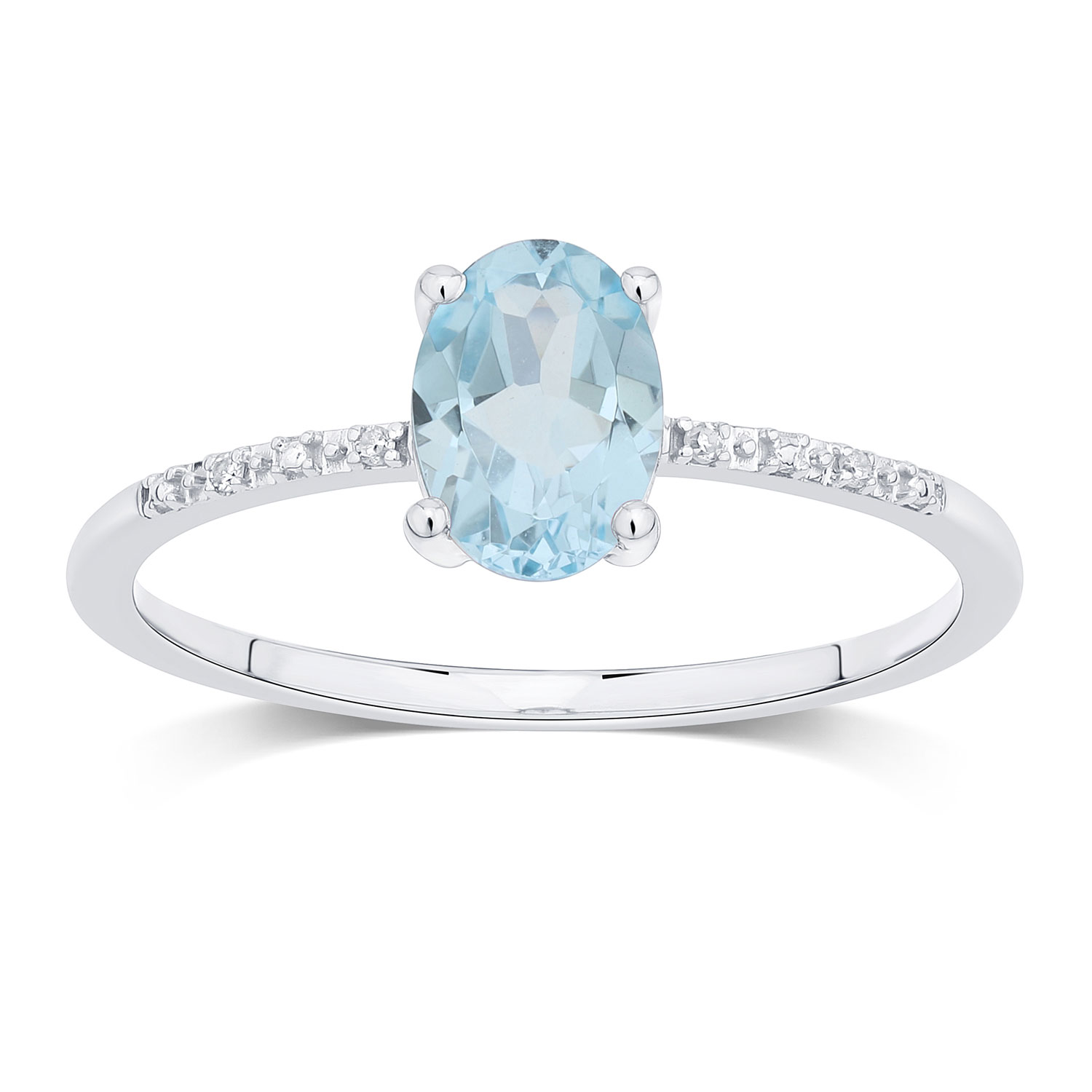 Bague Lou serti clos pierre fine et diamant en or 9 carats