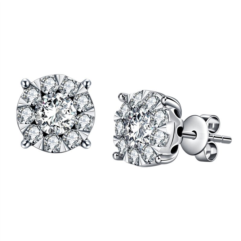 Boucles d'oreilles Uno trilogie diamant en or 18 carats