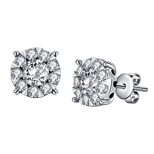 Boucles d'oreilles Uno trilogie diamant en or 18 carats