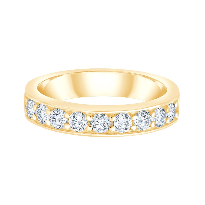 DEMI ALLIANCE EVIDENCE SERTI RAIL GRIFFES 9 DIAMANTS 0.71 CT