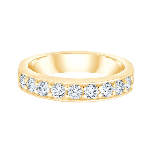 DEMI ALLIANCE EVIDENCE SERTI RAIL GRIFFES 9 DIAMANTS 0.71 CT