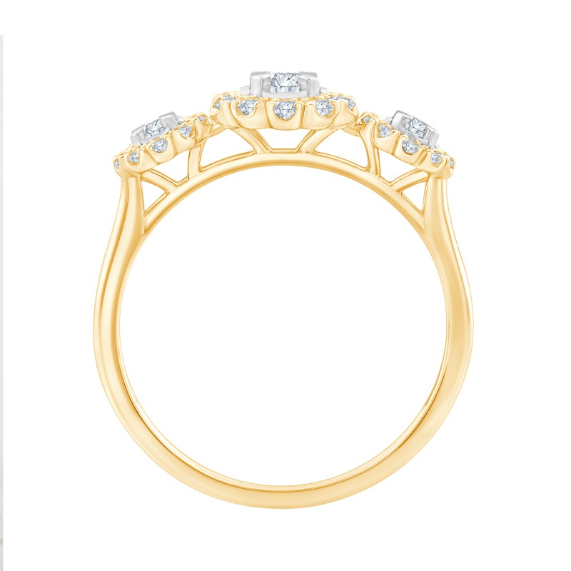 BAGUE MARGUERITE ROND TRILOGIE