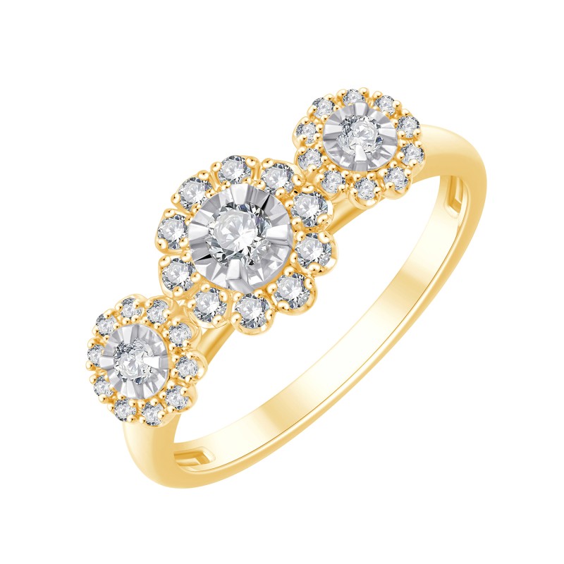 BAGUE MARGUERITE ROND TRILOGIE