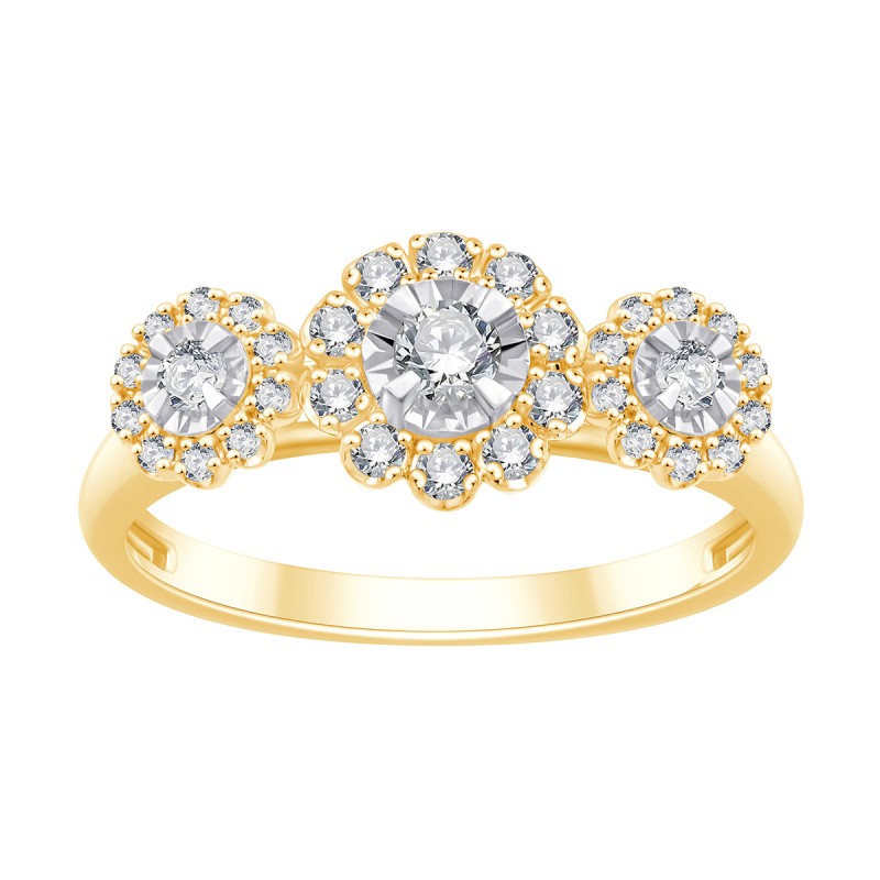 BAGUE MARGUERITE ROND TRILOGIE