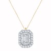 COLLIER ENTOURÉ CAPRICE TAILLE EMERAUDE 0.50 CT