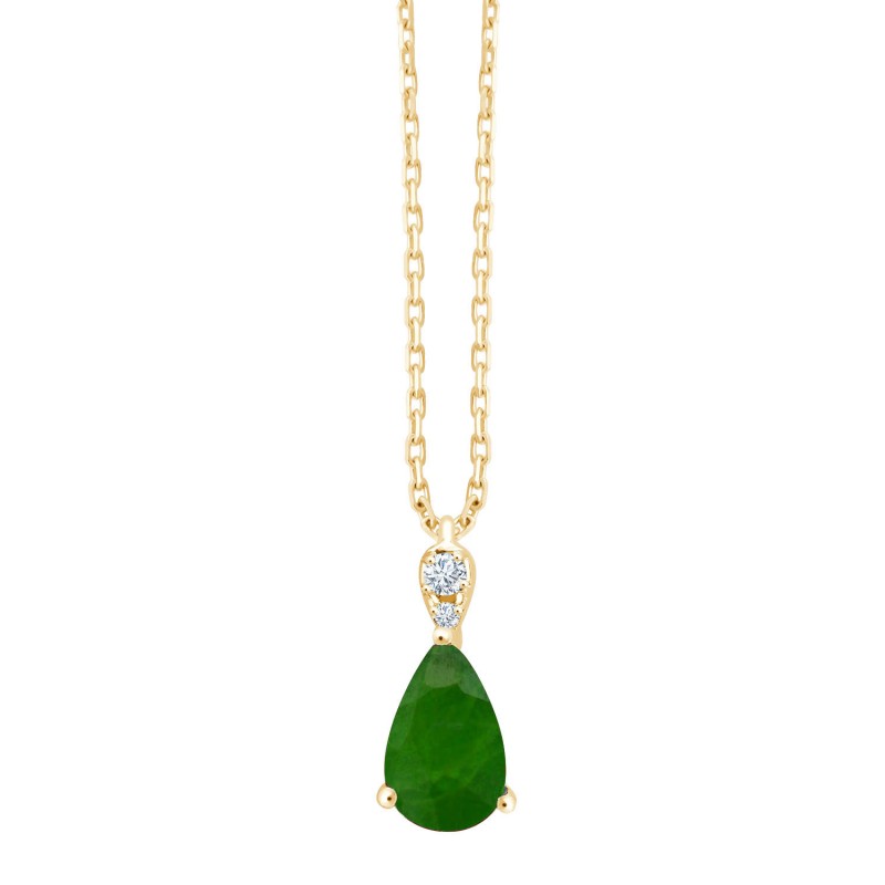COLLIER EMMY ÉMERAUDE ET DIAMANT